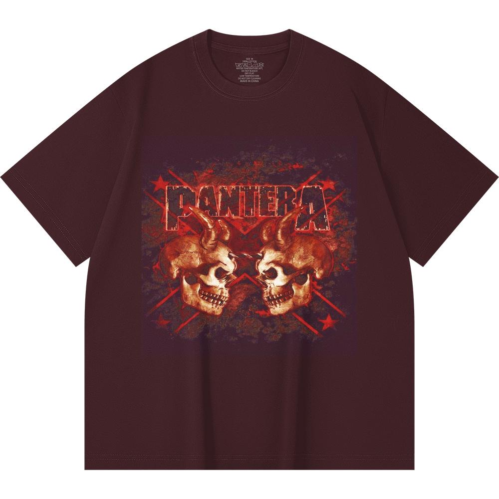 Хлопковая футболка плотностью 230 г/м² 100% Хлопок Heavy Metal Футболка с принтом рок-группы Популярная музыка Унисекс Тяжелая хлопковая футболка