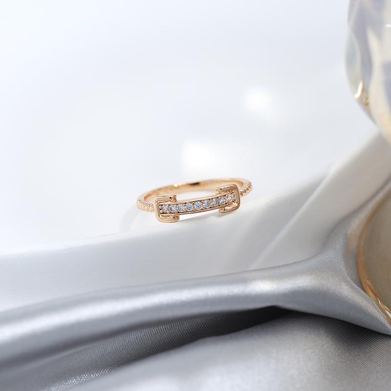 Kinel Современные модные женские кольца цвета розового золота с цирконом