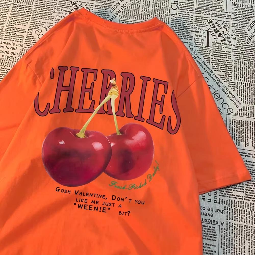 Cherries Cosh Valentine Мужские Женские Футболки Летняя Хлопковая Повседневная Одежда Футболка С Круглым Вырезом Свободная Парная Футболка Новая