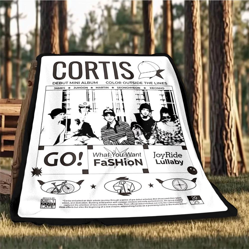 1 шт. K-pop, Cortis Уличный мягкий плед Ультраплюшевый, Теплый, Универсальный и Простой в уходе для кемпинга, и