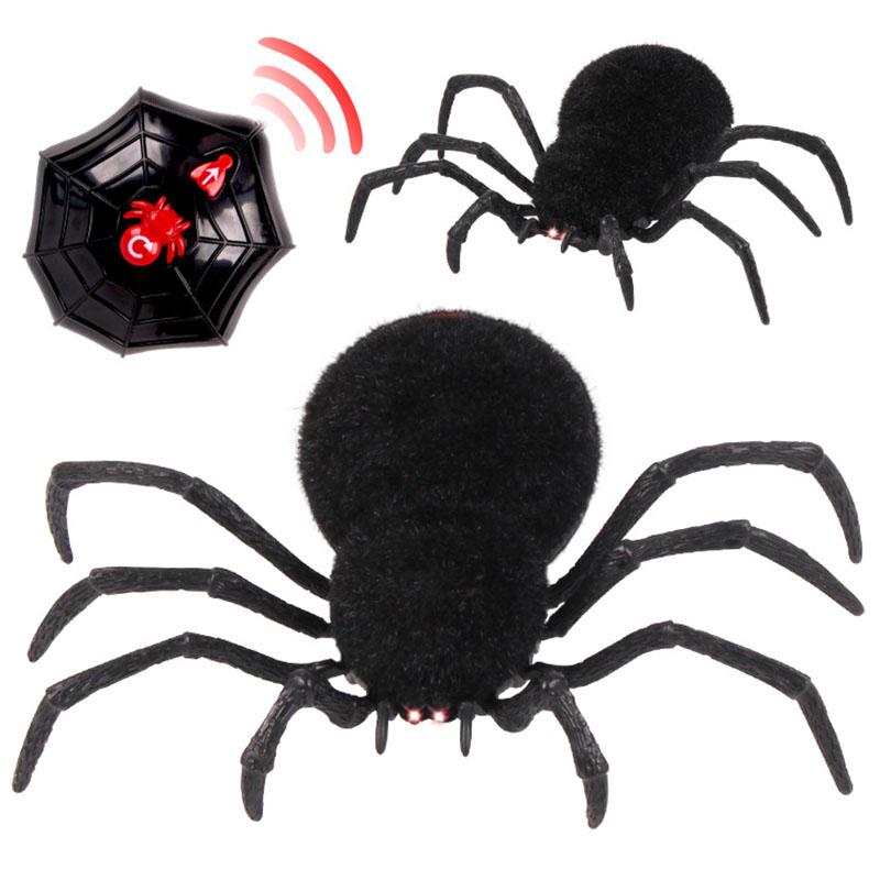 RC Spider, 2-канальные хитрые игрушки, электрический пульт дистанционного управления, волосатые пауки, световые игры, инфракрасные трюки, игрушки на своих