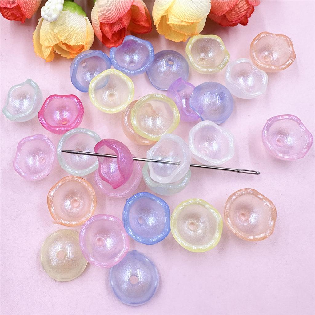 Высококачественные бусины, разноцветные акриловые бусины «сделай сам», модные 100 шт., ювелирные изделия из бисера в форме чаши