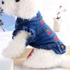 Pet Cat Puppy Dog Clothes Spring and Autumn Vest Than Bear Pomeranian Teddy Princess Denim Vest Jacket Winter