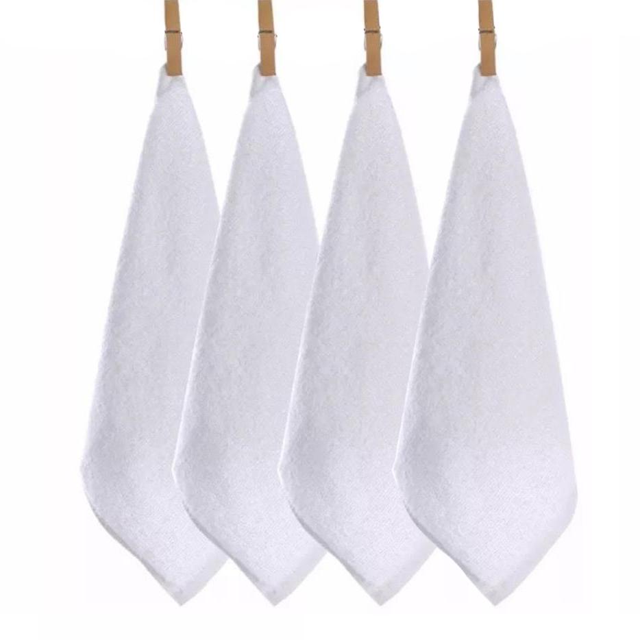 4/8 шт. Хлопковая мочалка, Роскошно мягкая, 11,81 x 11,81 дюйма Сверхвпитывающие, Машинная стирка Мочалки, Белый