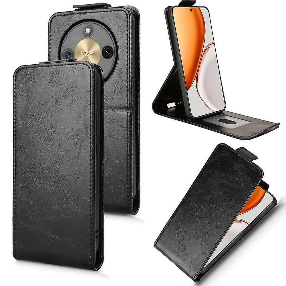 for Honor Magic 8 Lite Slim Business Style Simple Vertical Wallet Flip Folio Leather Protective Phone Case with Card Slot for Men Women