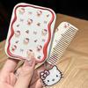 Sanrio Милый Розовый Hello Kitty Складное Зеркало-Ракушка Зеркало для Макияжа с Расческой Портативное Креативное Для Женщин Девочек Ручное Зеркало