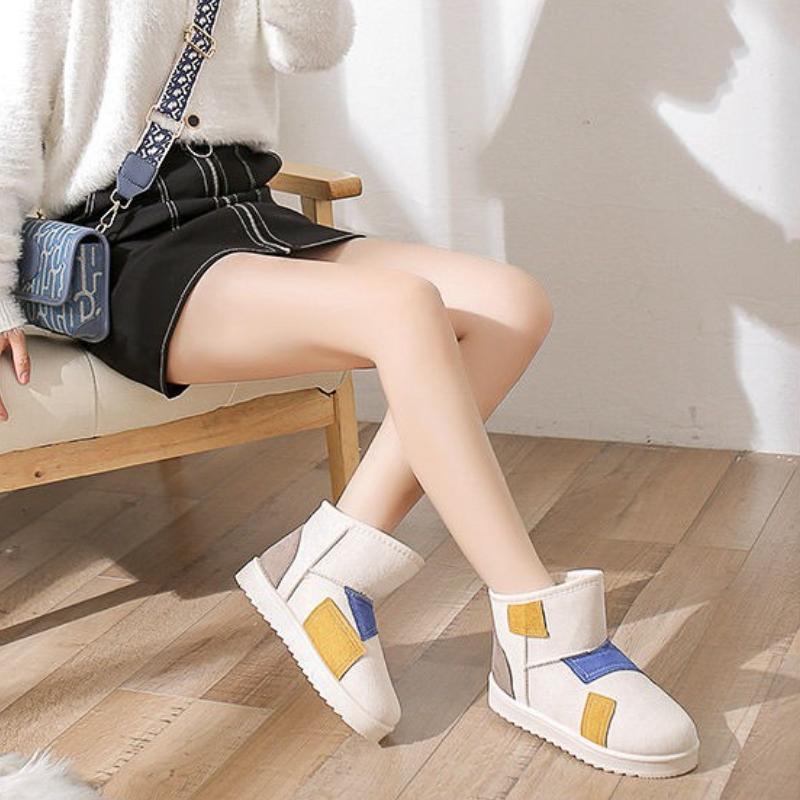 Модная зимняя обувь на платформе с круглым носком для женщин, Мода 2025, Женские зимние ботинки из овчины, Новинка, Дизайнерская роскошь, Готика, Плюшевые ботильоны, Горячая распродажа