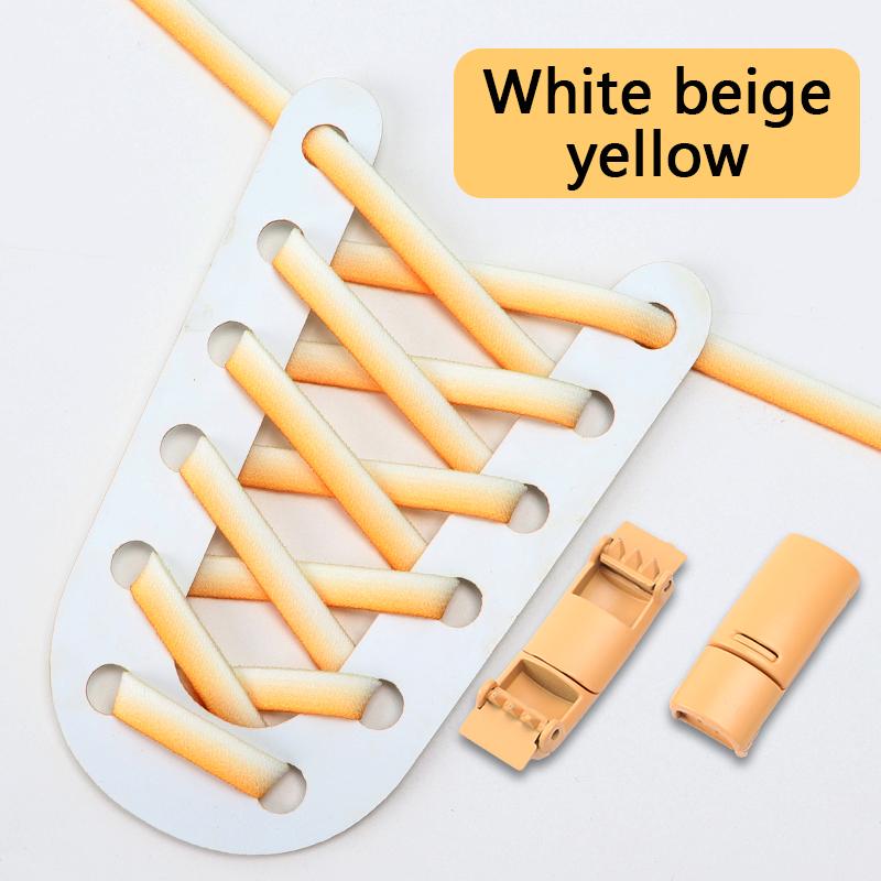 Магнитные шнурки с замком без завязывания, плоские эластичные градиентные разноцветные шнурки для кроссовок для детей и взрослых, шнурки без завязывания