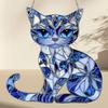 Refractive Acrylic Kitten Ornament With Hanging Chain Shatterproof Acrylic Pendant For Window Wall Garden Patios Balcony