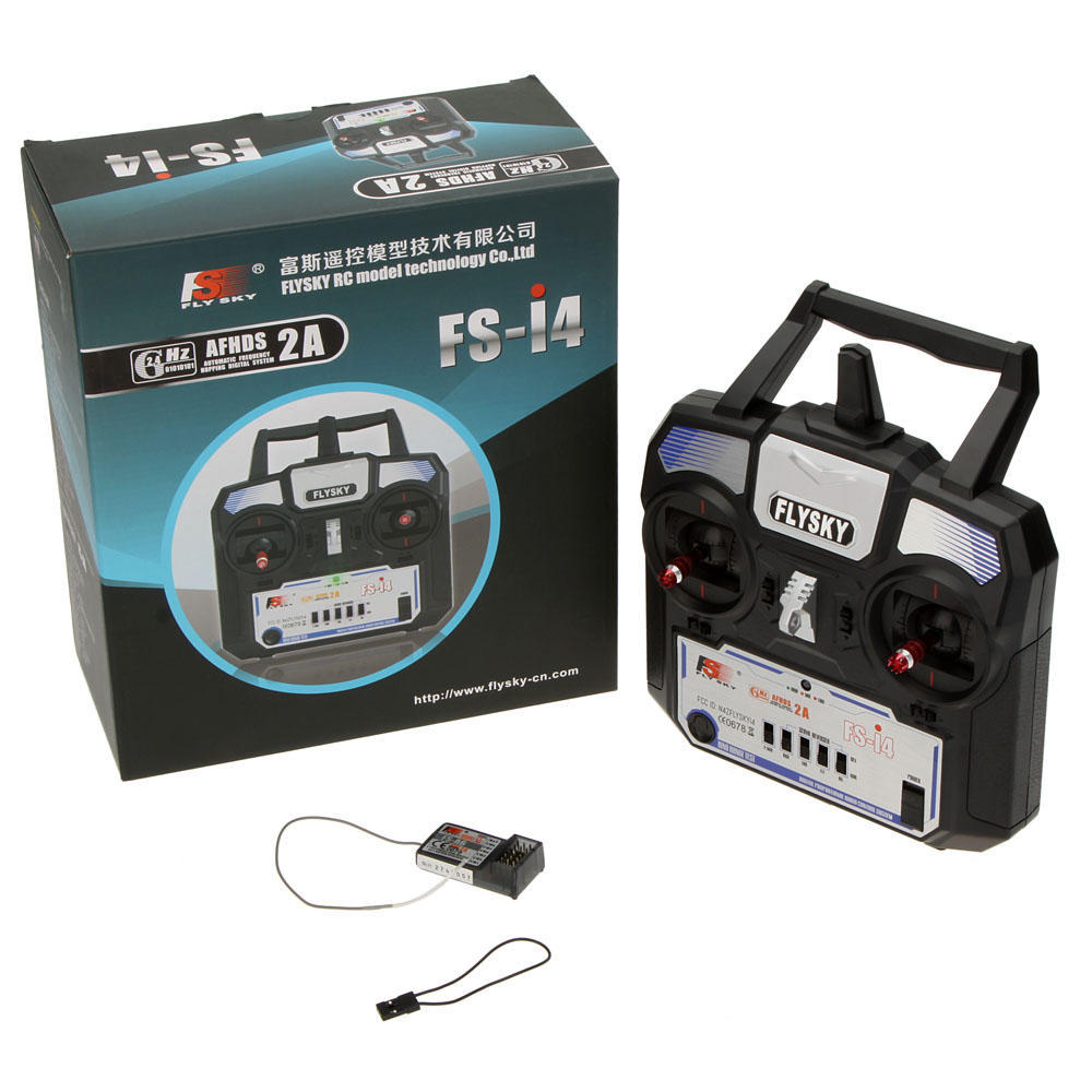 Flysky 2.4GHz 4CH Radio System Transmitter for RC Helicopter Glider with FS-A6 Receiver
