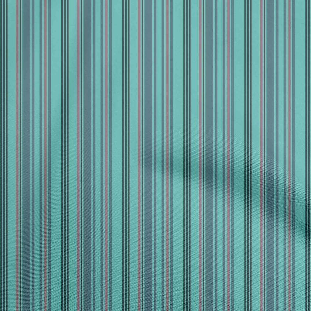 oneOone Cotton Cambric Sea Green Fabric Stripes Quilting Supplies Print Sewing Fabric By The Yard 42 Inch
