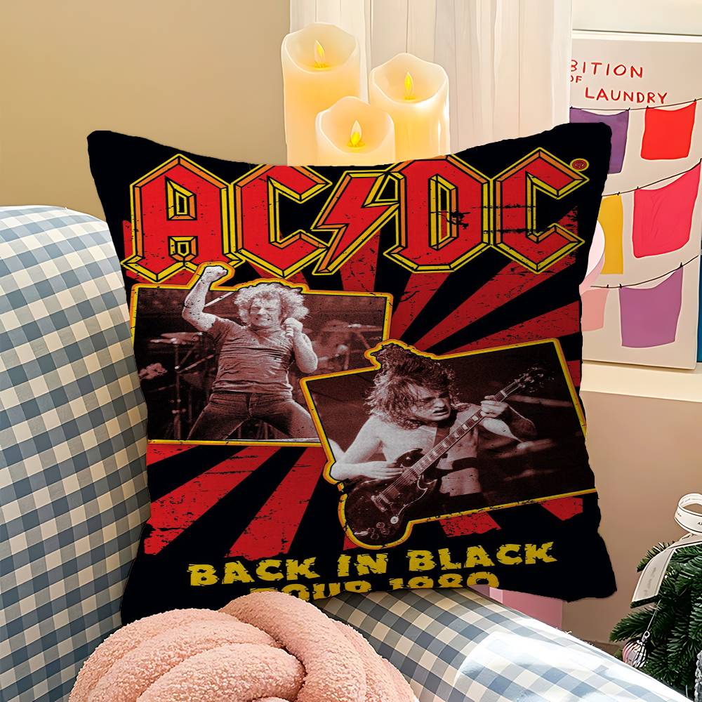 A-A-C D-C Band Cushion Cover Inches Farmhouse Decor Home Throw Pillow Covers For Couch Decorations