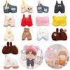 Animal Pattern Cotton Stuffed Dolls Knited Hat Mini Overalls Plush Suspender Pants Doll Clothes