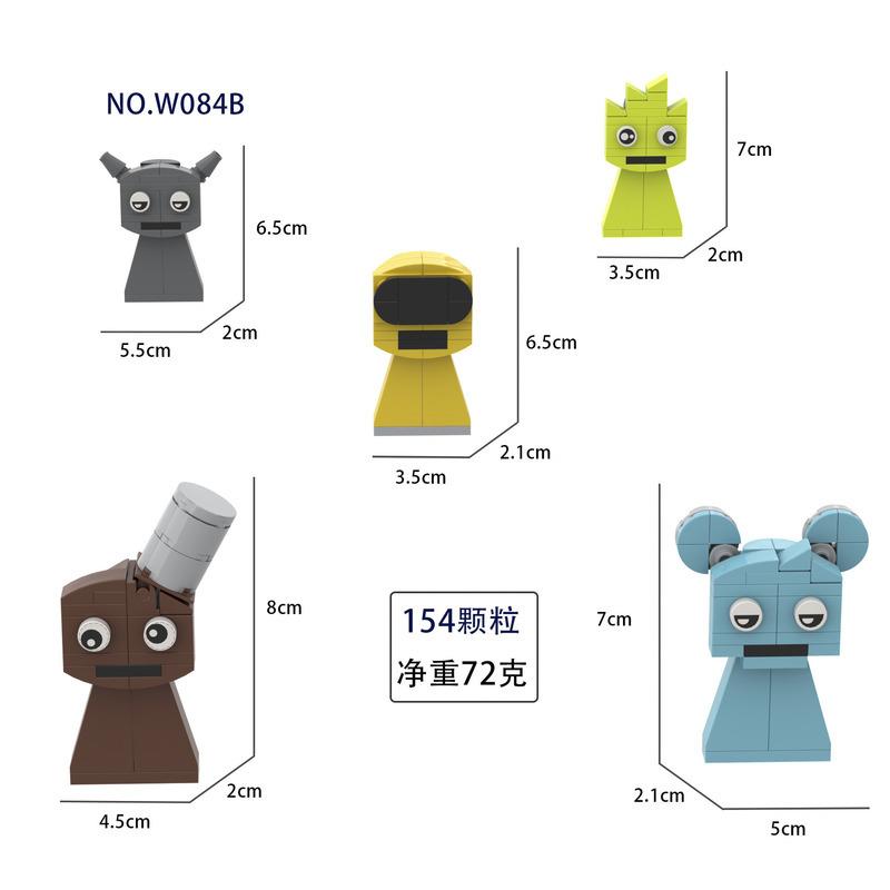Sprunki Toys Наборы Игровые Наборы Строительные Кубики Sprunki Набор Строительных Кубиков Ужас Серый Венда Саймон Таннер Орен Строительная Фигурка Конструктор Sprunki Мини Набор