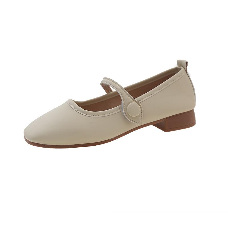 Модные туфли с квадратным носком на низком каблуке для женщин весной 2025 года, туфли на толстом каблуке, нежный вечерний стиль, маленькие кожаные туфли