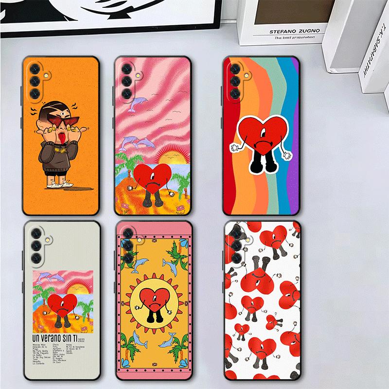 Bad Bunny Heart Soft Phone Case for Samsung A17 A37 A57 A16 A26 A36 A56 A15 A25 A35 A55 A14 A24 A34 A54 A13 A23 A33 A53 A52 A12