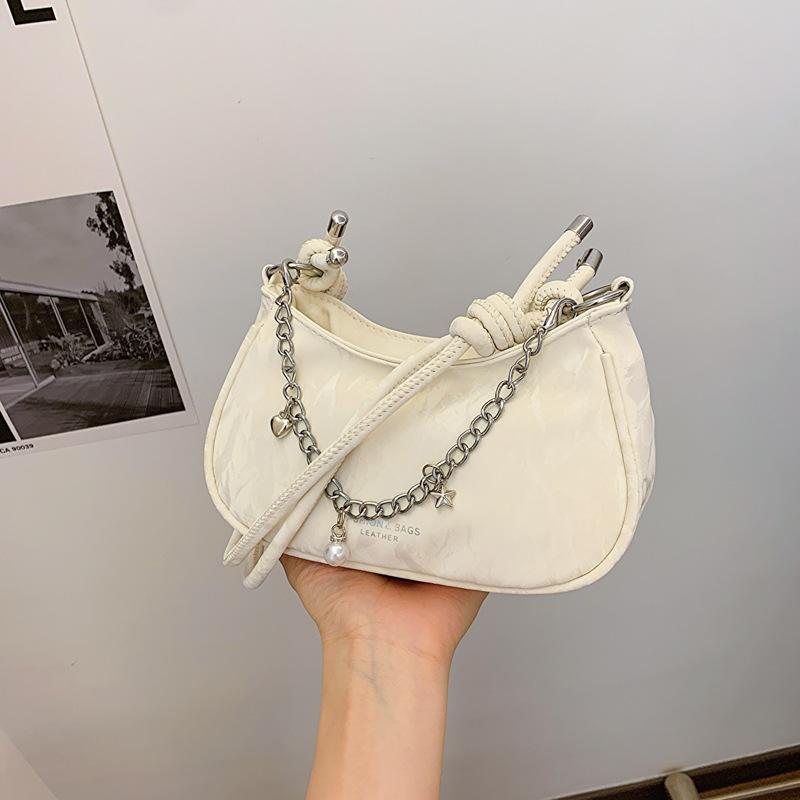 Нишевая повседневная сумка женская сумка весенняя новая красивая сумка через плечо с цепочкой модная сумка-мессенджер через полумесяц