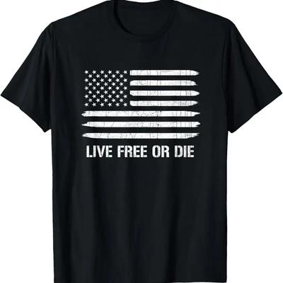 Новая Ограниченная Серия Live Free Or Die Американский Флаг Вторая Поправка Футболка