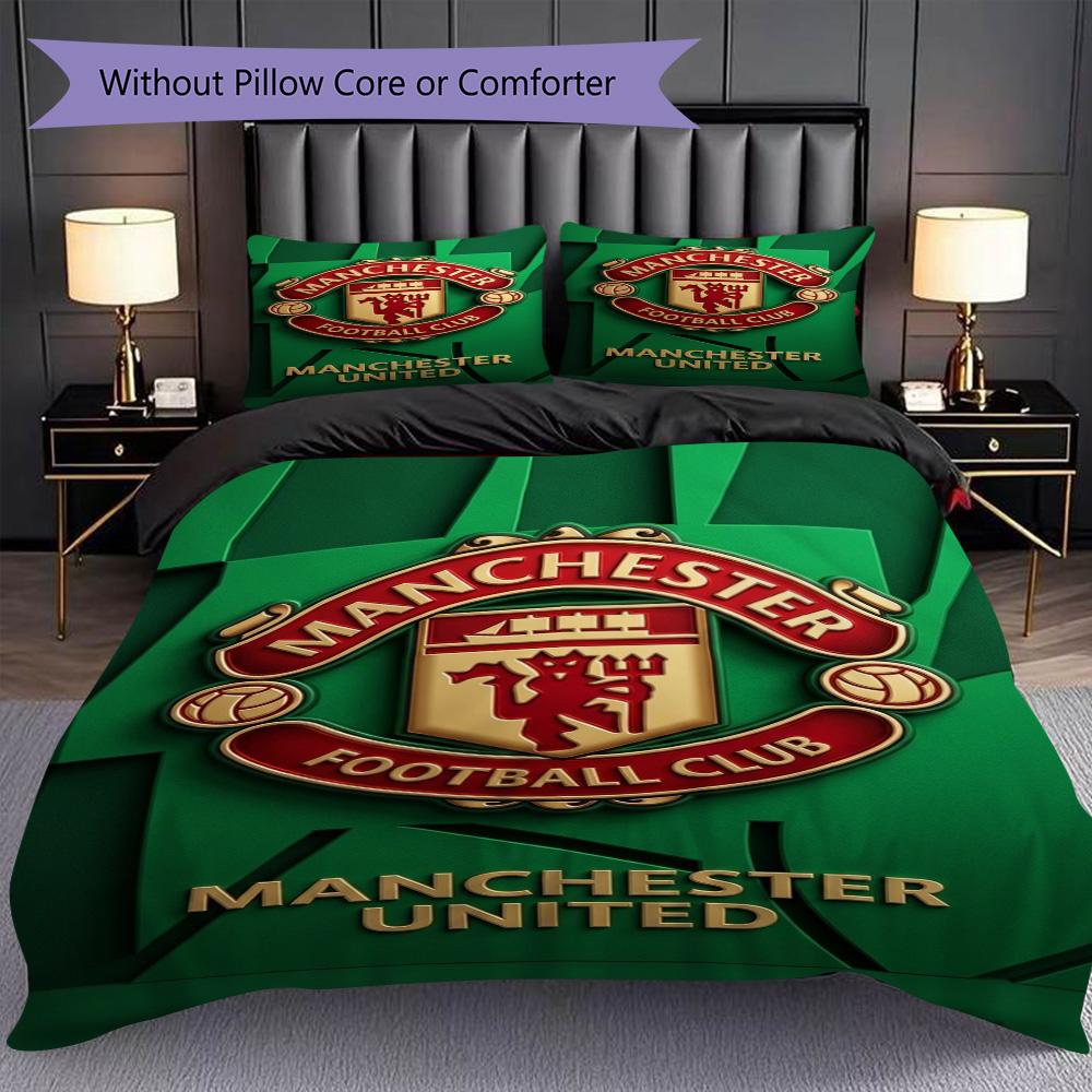 Manchester Legacy Pride Bedding (1 * duvet cover + 2 * pillowcase, without core) 2D Flat Bedding set Soft and comfortable Duvet cover and pillowcase
