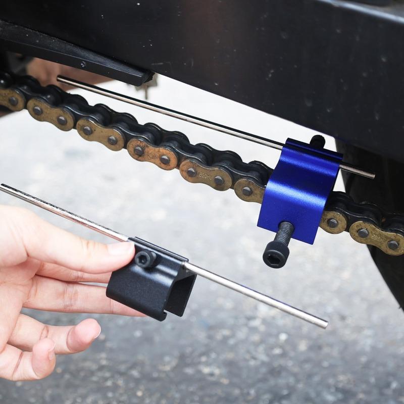 Blue/Black Motorcycle Chain Alignment Tool Quick Accurate Alignment Tool for Motor Scooter Sprocket Sport Dirt Bike ATV Repair