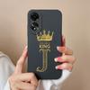 Phone Case For Oppo Reno10 Pro 6 7 8 Pro+ Lite Fashion Cover Crown Letters Phone Bags Camera Protection Matte Soft Silicone Shockproof For Oppo Bumper