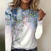 New Women's Autumn Long-Sleeved T-Shirt Vintage 3d Floral Printed Hoodies Sweatshirt Elegant Long Sleeve Shirts Winter Autumn