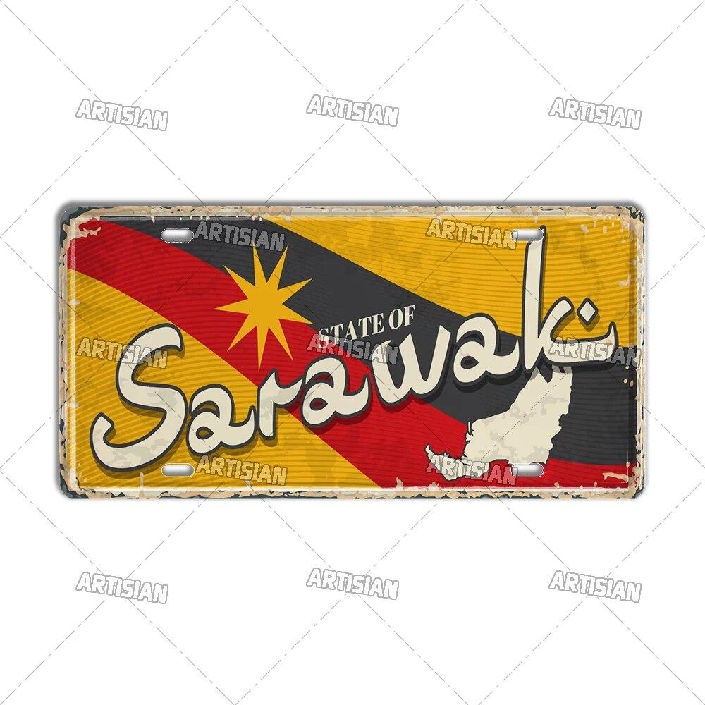 Artisian PHILIPPINES Malaysian License Plate City Metal Sign Landmark Decorative Vehicle Plate Wall Decor Garage Bar Pub Club