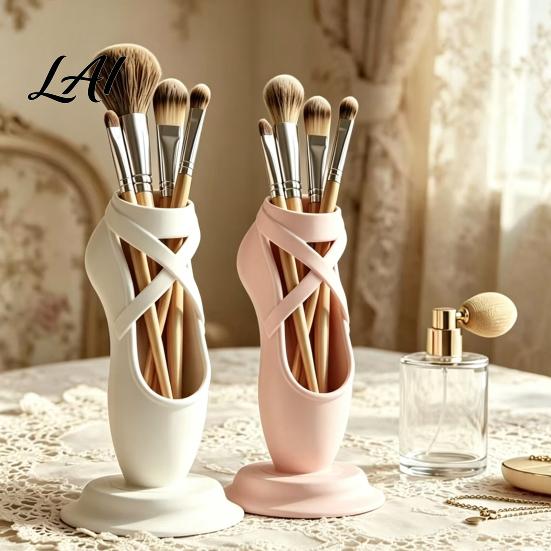 3D Printed Desktop Accessories Ballet Shoe Pen Holder Decorative Organizer for Stationery Creative Gift Girls Art Supplies Makeup Brush Holder with