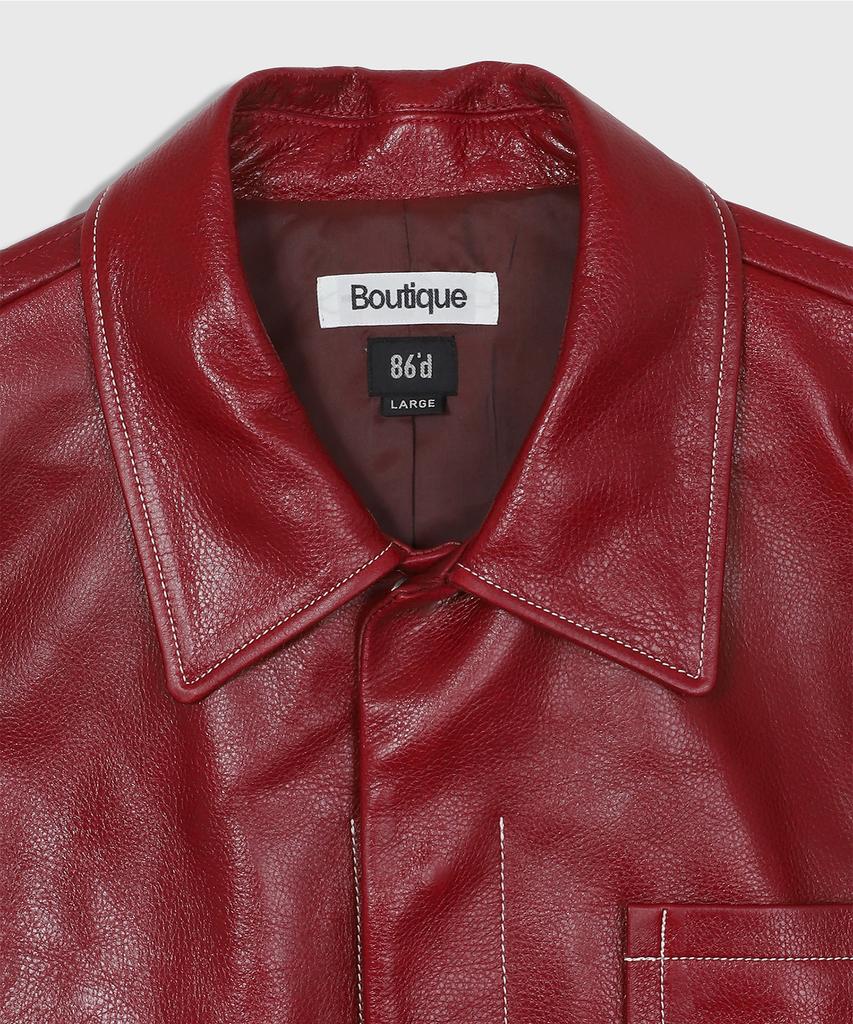 86D Stitch Leather Jacket - Red