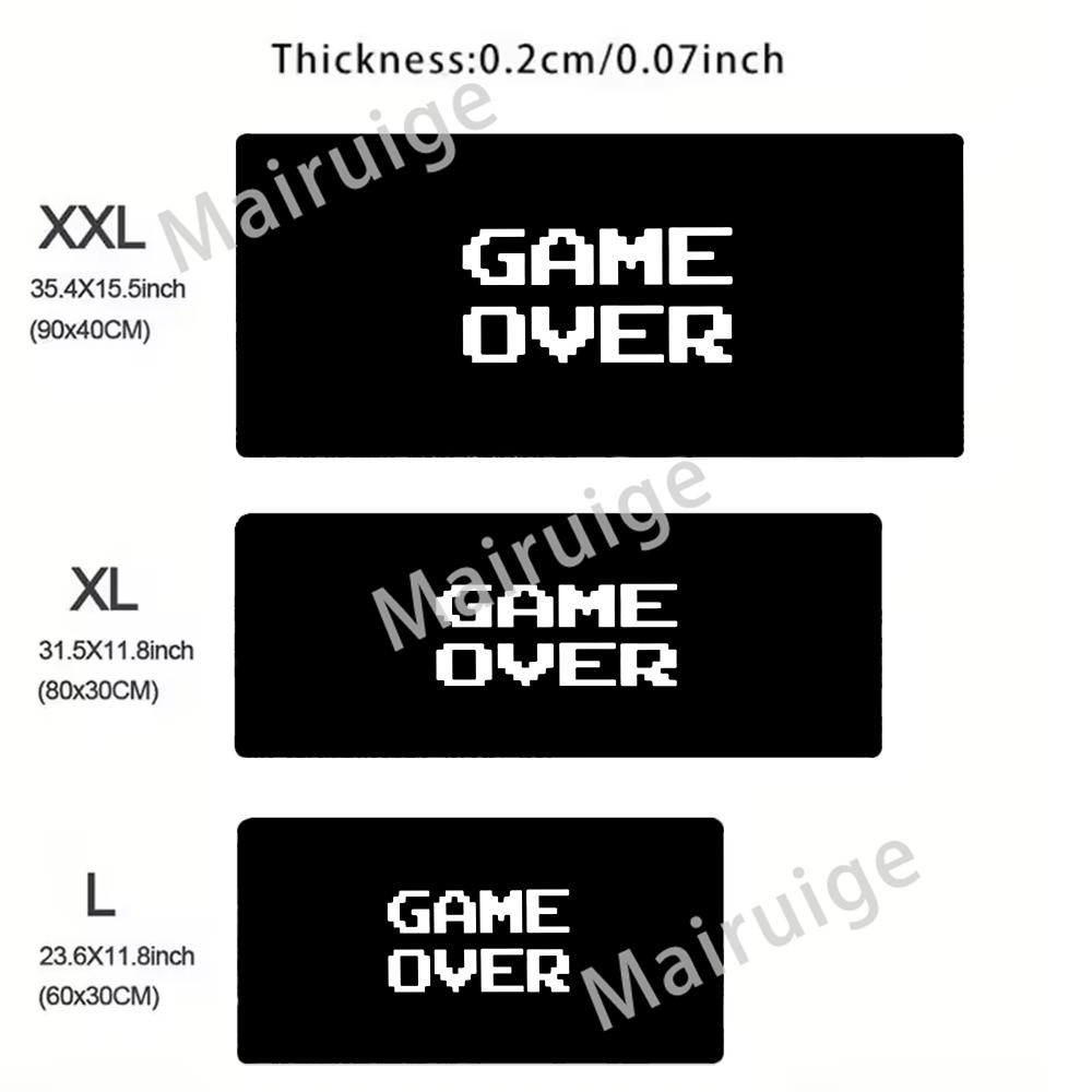 Game Over Mouse Pad Large Computer Office Game Table Mats XXL Rubber Antislip Gaming Keyboard Mousepads Long Desk Pads X