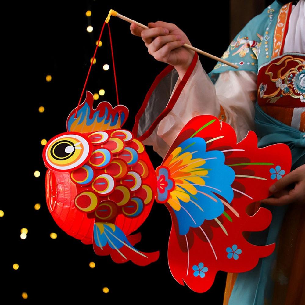 Paper Fish Middle Autumn Festival Lantern Handmade Handheld Lantern Cultural Events