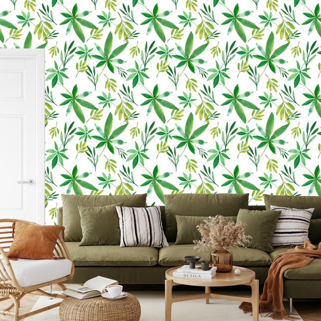 Delicate colorful leaves wallpaper for living room and bedroom 50x1000