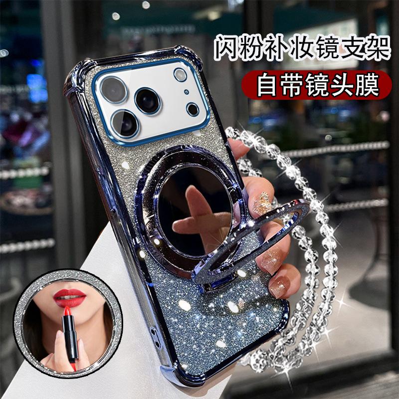 New iPhone11 mobile phone case with lens film Apple 11Pro mirror holder 11 bracelet protective case