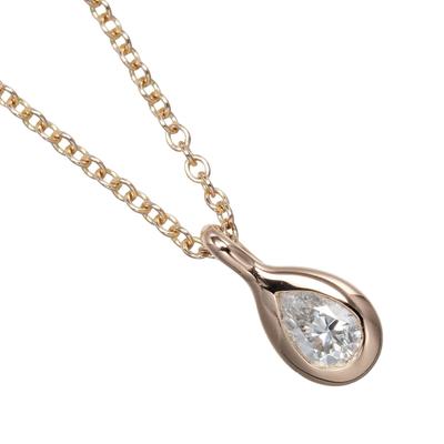 TIFFANY&Co. По ярду пара форма Ожерелье K18 Розовое золото/бриллиант 2,25 г Женское Б/у