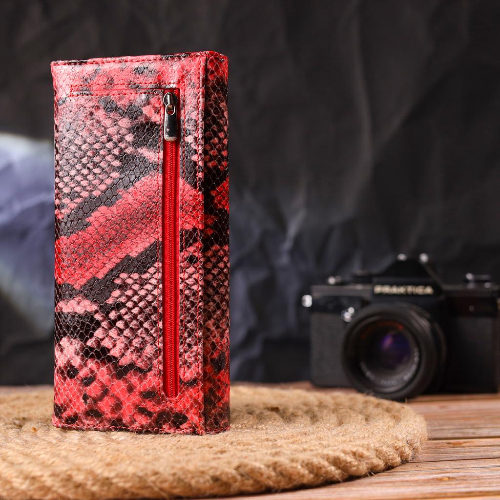 Bright Women's Wallet Made of Genuine Textured Leather with Snake Embossing CANPELLINI Wallet 21627 Multicolored