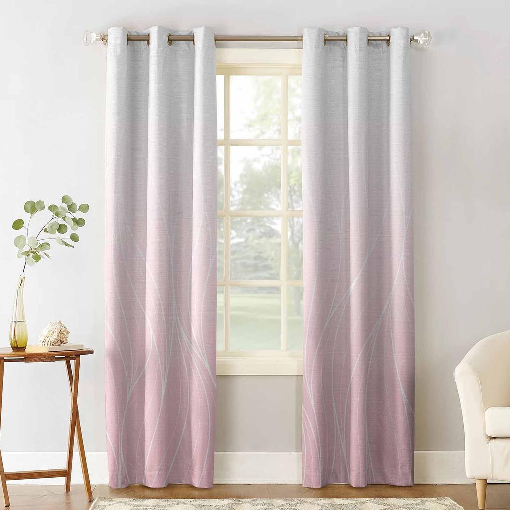 Розовые градиентные линии текстуры затемняющие шторы для гостиной спальни оконные шторы жалюзи занавески