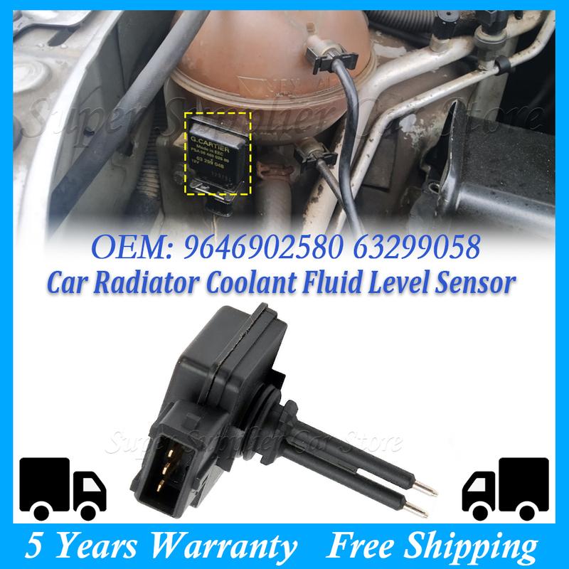 Radiator Coolant Fluid Level Sensor For Peugeot 206 307 Partner Citroen C4 C8 Berlingo Jumpy 9646902580 63299058 1306.C0 1306.F0