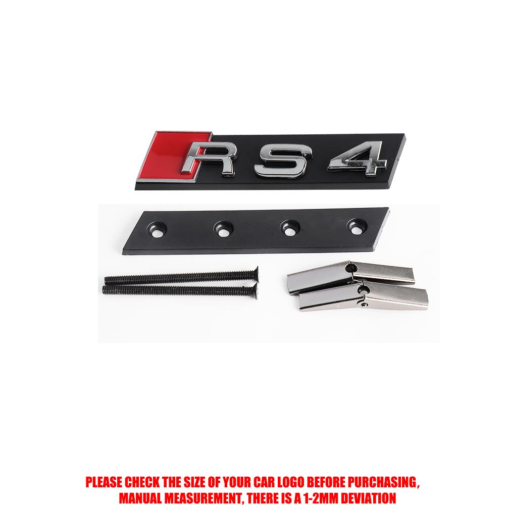 3D RS3 RS4 RS5 RS6 RS7 RS8 Badge Car Front Grille Emblem Auto Accessories For qaz22 Sline Quattro RS S TT A1 A2 A3 A4 A5 A6 A7 A8