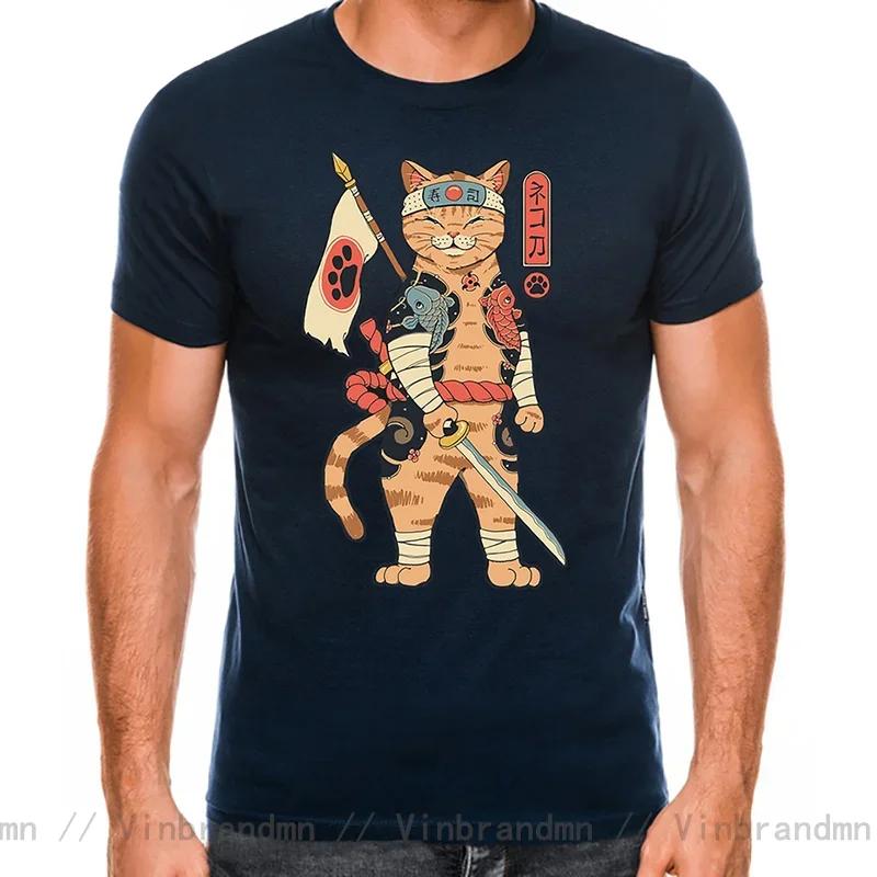 2025 Newest Design Catana Kawaii Harajuku T Shirt Unisex Ninja Cat Tshirt Samurai Cat Anime Tshirt Japanese Kaiju Sushi Cat Tshirt