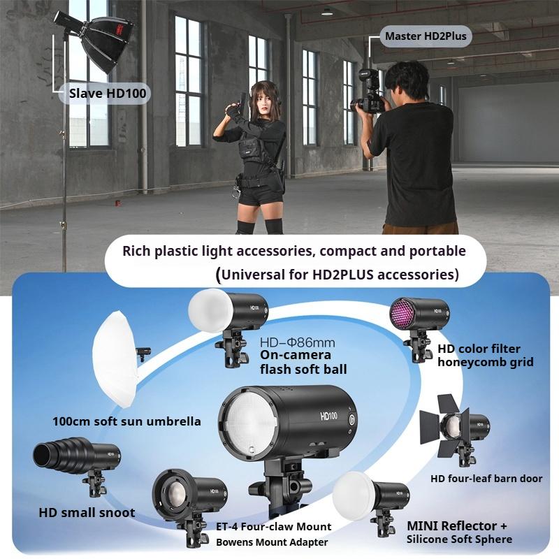 Jinbei HD100 TTL 100Ws Outdoor Small Flash Speedlight LCD Panel LED Video Light for Wedding Advertis Photography Studio Shooting