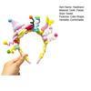 Soft Fabric Velvet Headband Birthday Series Cake Decor Bright Color Hair Hoop Hand-Crafted Hair Accessory