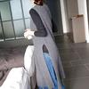 Женский вязаный жилет-свитер средней длины с высоким воротником, платье-свитер, ранний осенний сезон 2026
