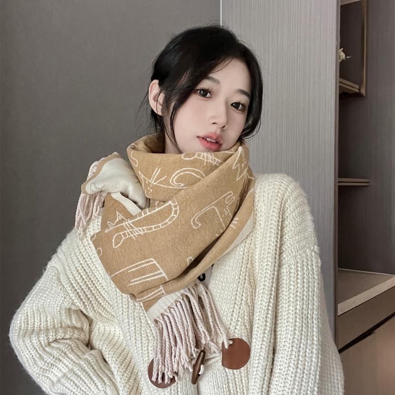 Soft Scarf Winter Cashmere Scarf Women'S Warm Cashmere Blanket Scarf Women'S Shawl Thick Square Scarf