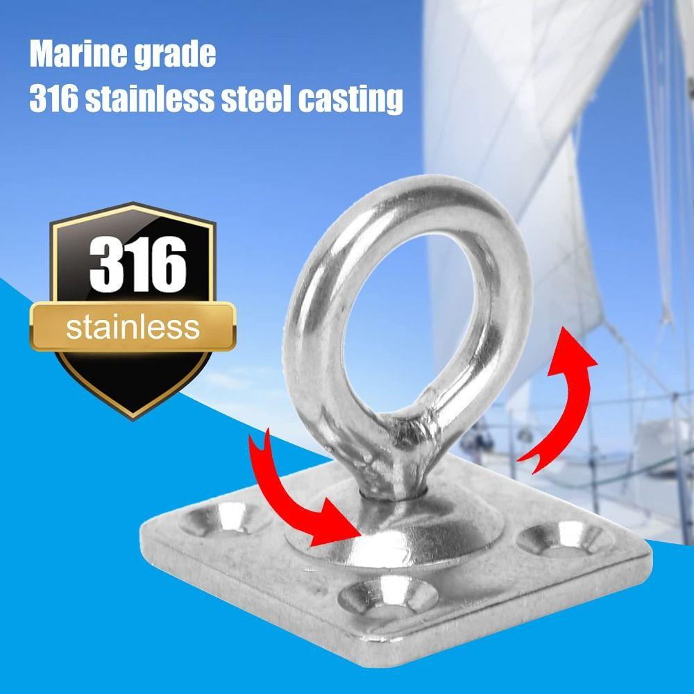 Stainless Steel Rotating Ceiling Hooks Pad Silver U Hooks for Seawater Anti Ability Ceiling Hooks