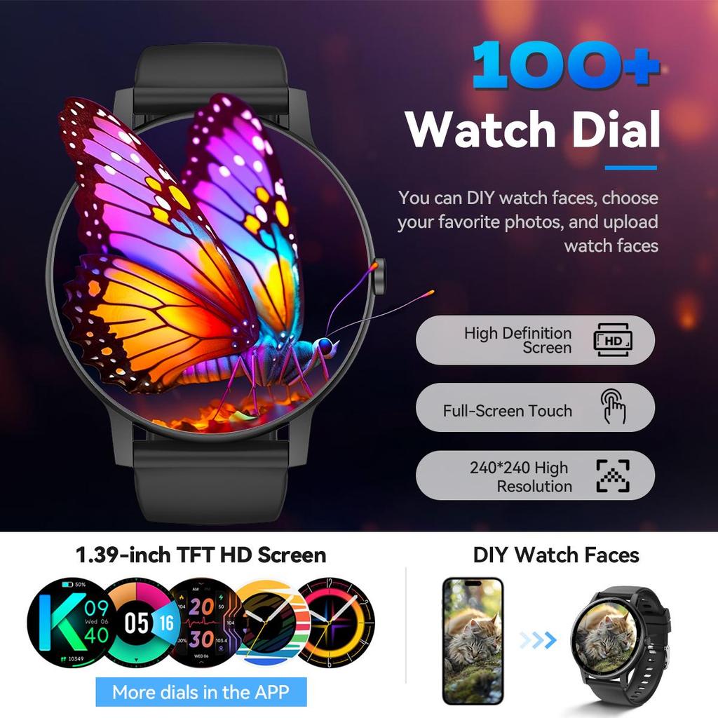 QTLLBT Спортивные умные часы удобный силиконовый ремешок беспроводной вызов шагомер расстояние трек управление музыкой оповещения о сообщениях многофункциональные подходящие