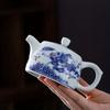 Синий и белый фарфоровый чайник Керамический чайник Чайник для приготовления чая Чайный сервиз кунг-фу Один горшок Чайная чашка - Чайный сервиз кунг-фу ручной работы для чая и кофе E