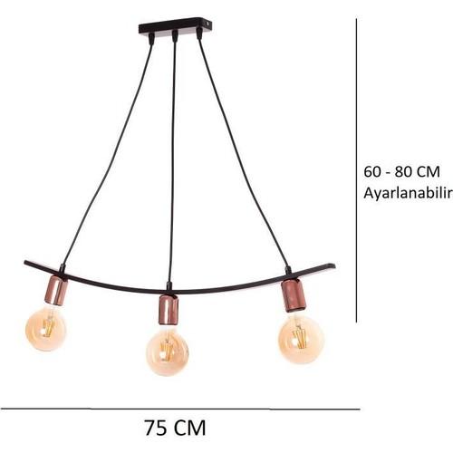 Umur Lighting Inka 3-Sequential Black Lined Подвесной светильник Люстра