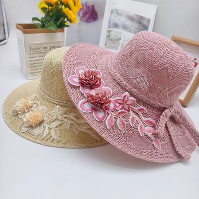 Летняя новая женская большая шляпа с карнизом, цветочная складная солнцезащитная шляпа, универсальная устойчивая к ультрафиолетовому излучению шляпа от солнца