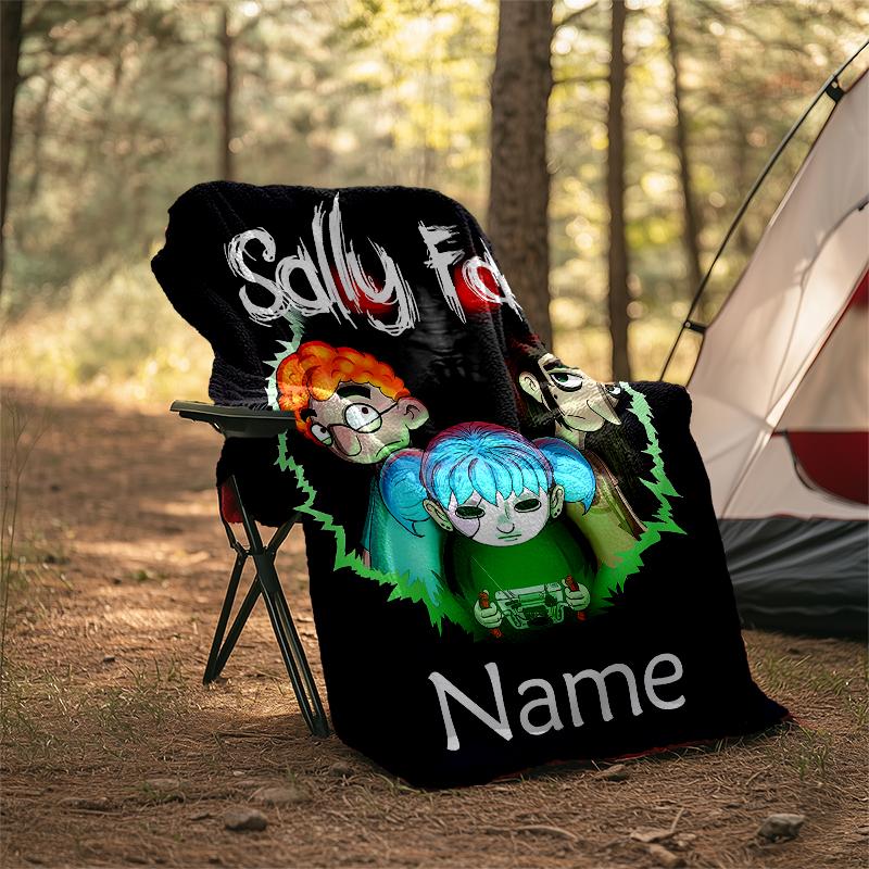 Personalized Custom Name Blanket - Sally Face Print Design,Blanket for Sofa,Bed,Travel,Camping - Soft and Warm, Great Gift