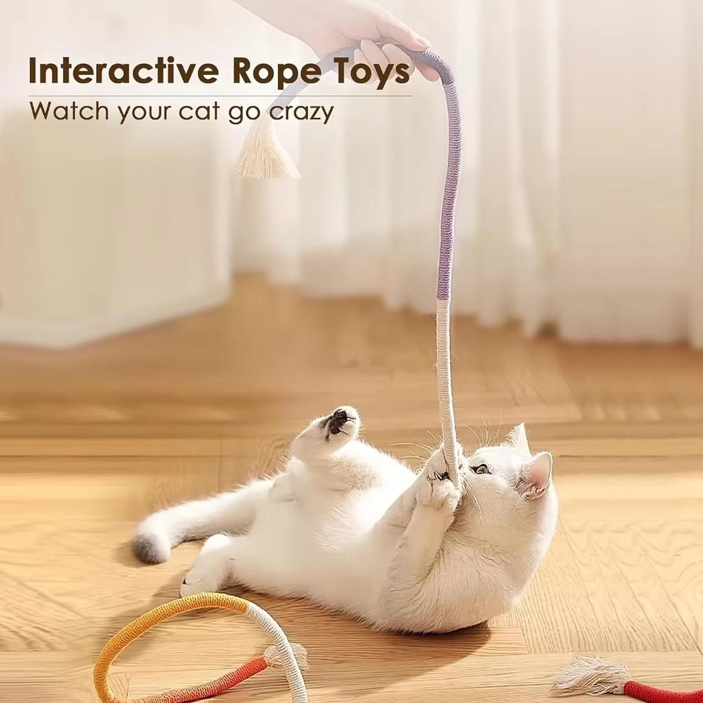 Cat Scratcher Rope Toy Cotton Rope Bite-resistant Chewing Toy Paw Claw Furniture Protector Interactive Cat Nip Teething Toys